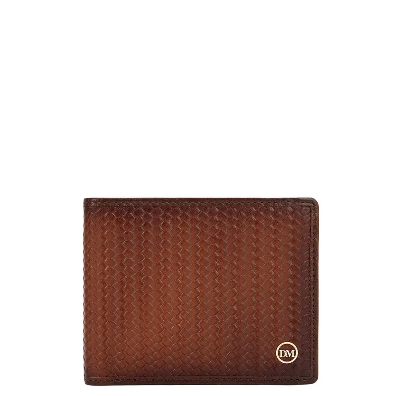 دا ميلانو Cognac Bifold Leather Mens Wallet